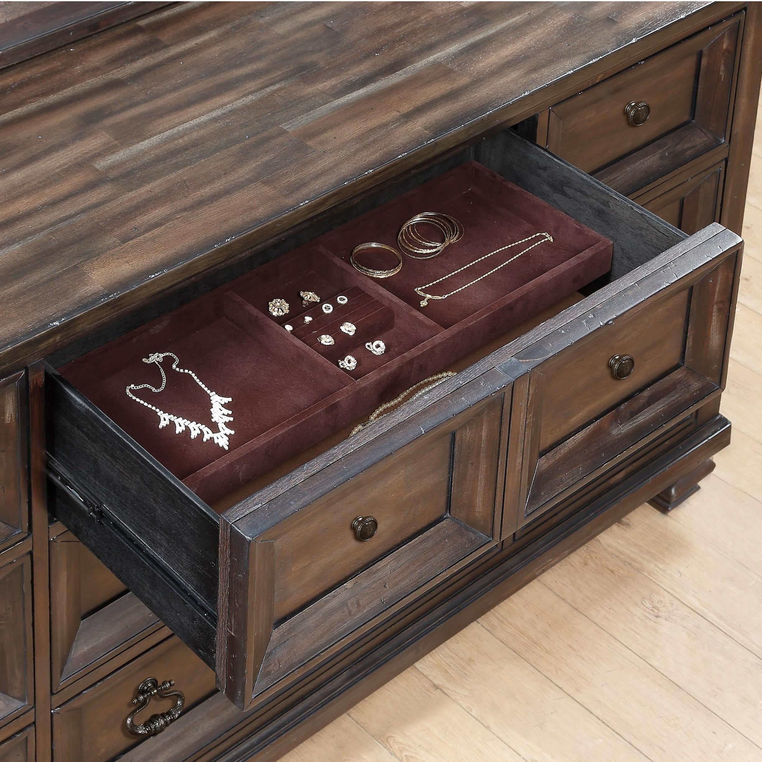 New Classic Sevilla Nine Drawer Dresser with Jewelry Trays Darvin